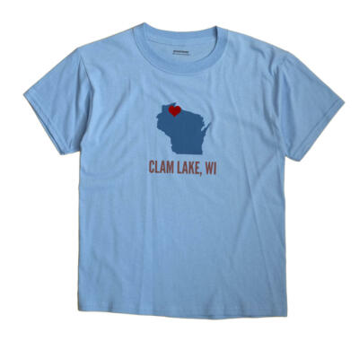 Clam Lake Wisconsin WI T-Shirt HEART