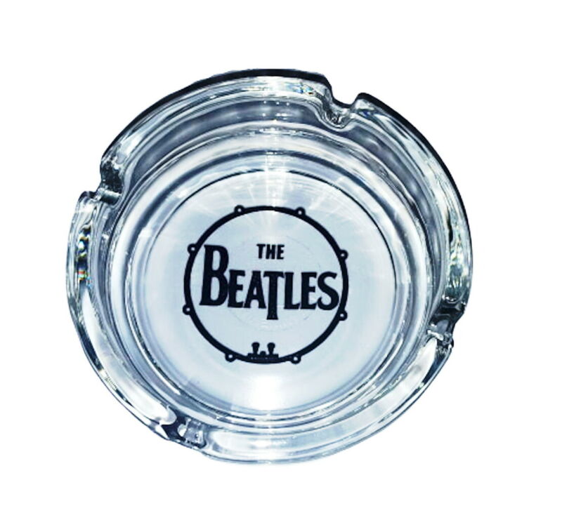 The Beatles Drum Kit Thick Glass Round Ashtray