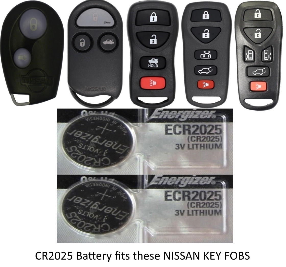 Remote Key Fob Keyfob Lithium Battery Fits Nissan Energizer Cr2025 2