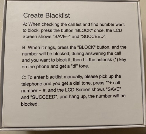 NADAMOO Call Blocker, One Click Block Unwanted Nuisance Call On Landline Phone,