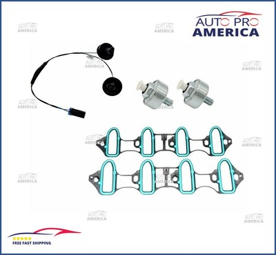 New Knock Sensor Harness Intake Manifold Gasket Kit Set 5pc for Silverado Sierra