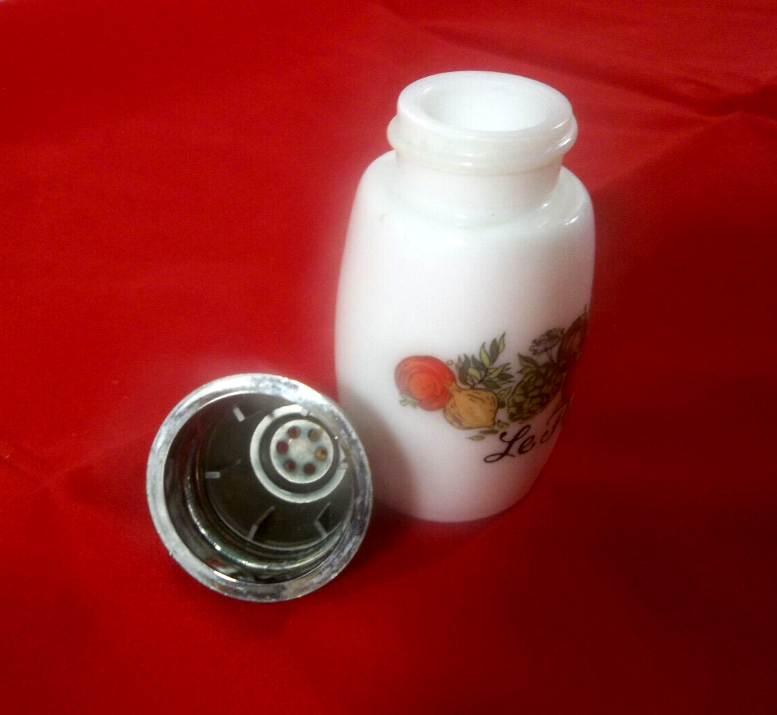 Corning Gemco Pot A Creme Pitcher and Le Poivrier Shaker with Chrome Tops