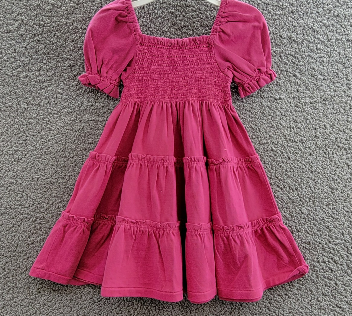 Polo Ralph Lauren Smocked Jersey Dress Little Girls 2 College Pink Square Neck - Picture 10 of 16