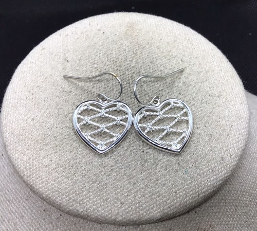 Sterling Silver 925 Heart Drop Earrings S764 | eBay