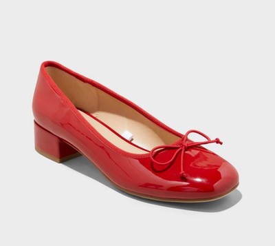 Women's Joy Ballet Pumps - A New Day  Red 8.5