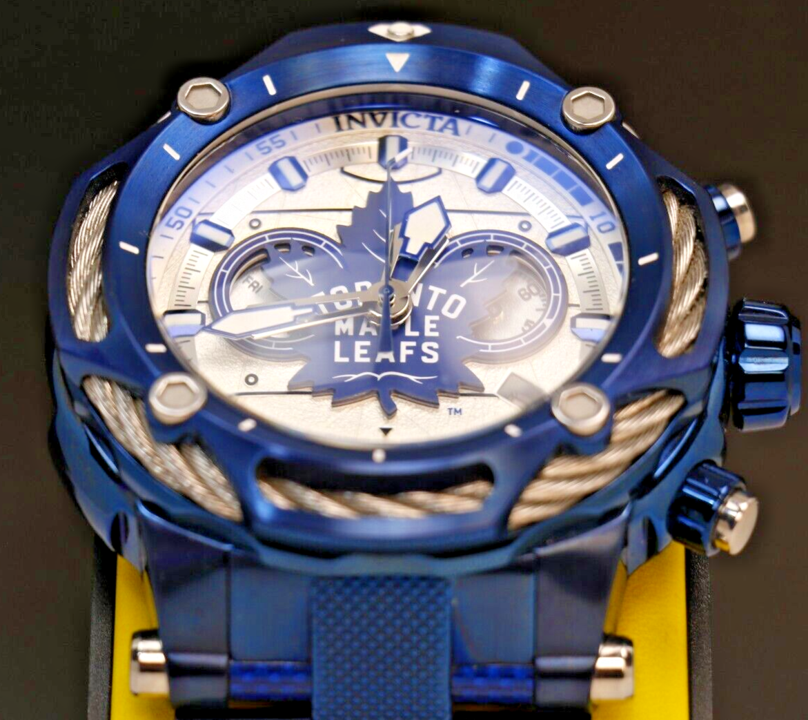 Pre-owned Invicta 2 Big Watches 60mm Nhl Toronto Maple Leafs 42195 And 53mm Bolt 42017