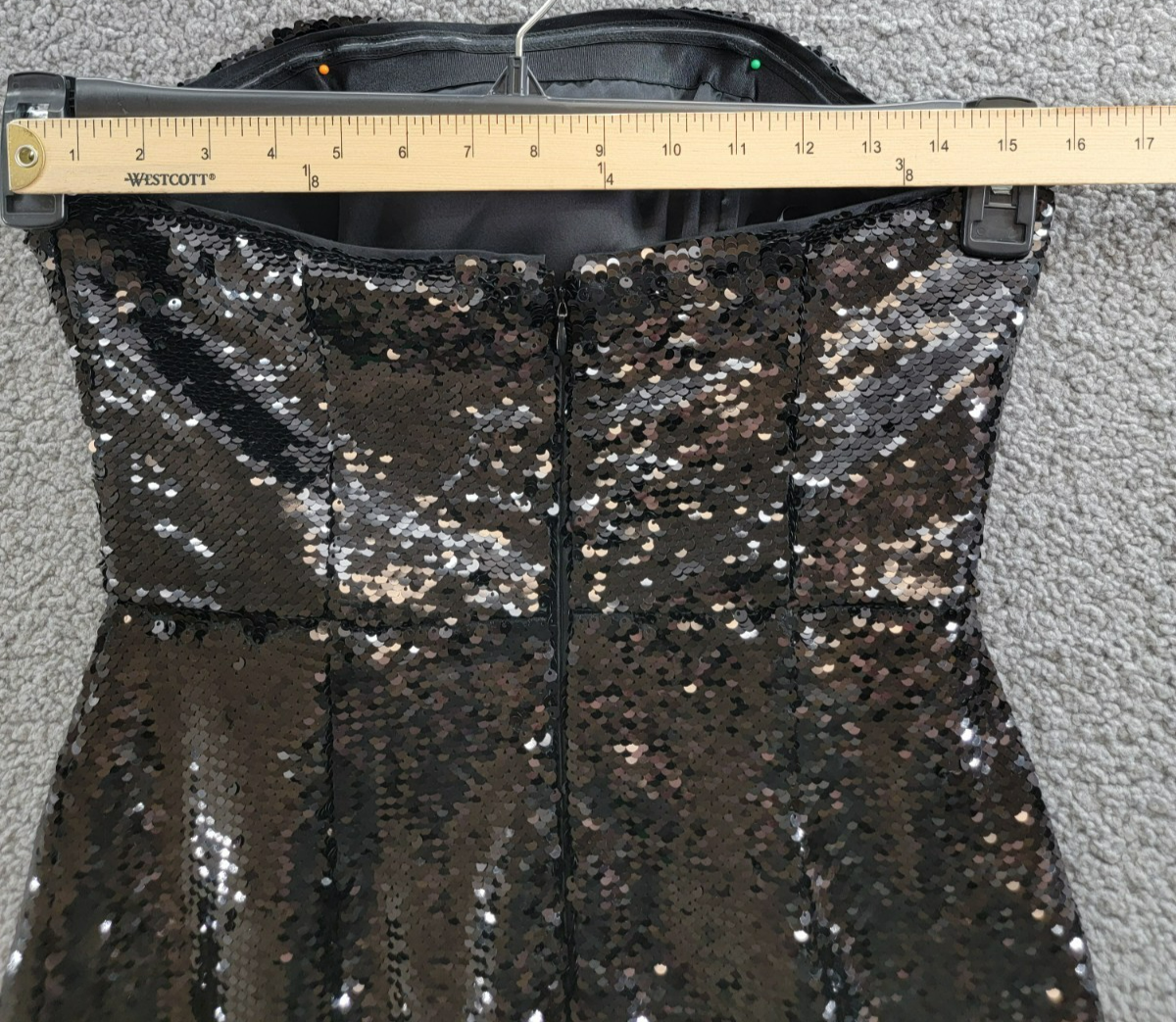 MILLY Sascha Sequin Strapless Mini Dress Women's 4 Black Straight Neck Back Zip - Picture 14 of 18