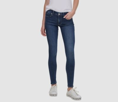 $80 DKNY Women's Blue Stretch Form Flattering Skinny Denim Jeans Pants Size 27