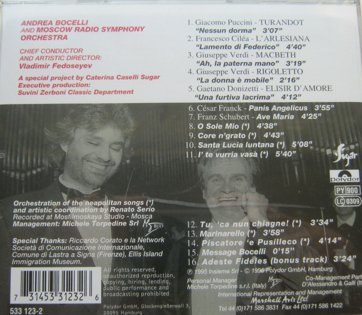 CD Album 1995 Viaggio Italiano - Andrea Bocelli, Nessun Dorma , Ave Maria ua.