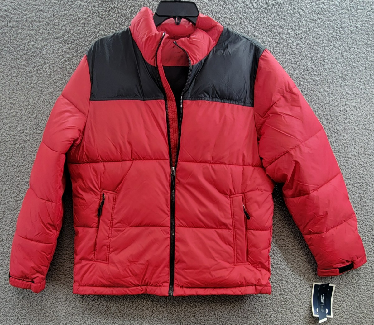 Club Room Colorblocked Quilted Full-Zip Puffer Jacket Men's M Red Long Sleeve - Picture 2 of 19