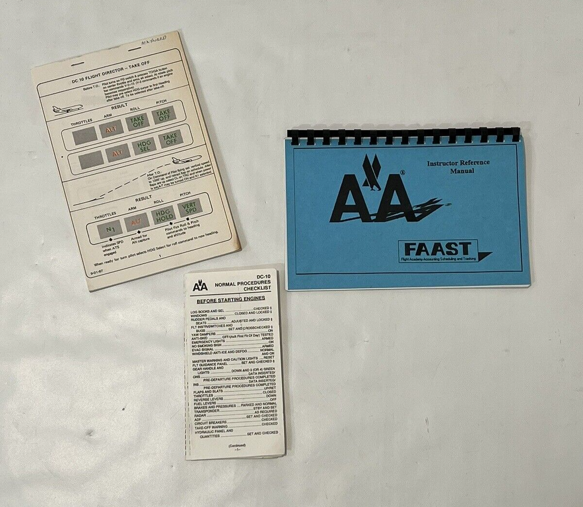 VTG American Airlines DC10 Checklist Proceedural Training