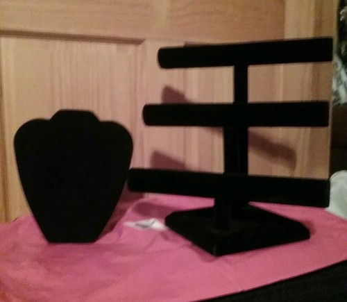 Black Velvet Triple Tier Jewelry Bracelet Organizer Display Stand  Heavy-duty