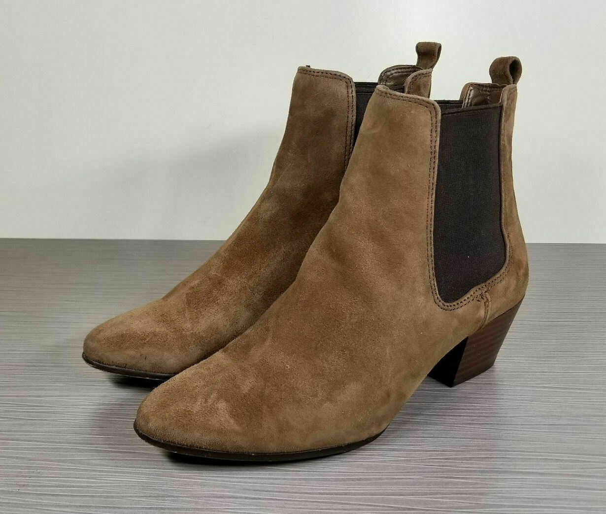 Sam Edelman Ressa Bootie, Brown Suede & Fabric, Womens Size 6.5 M / 36.5