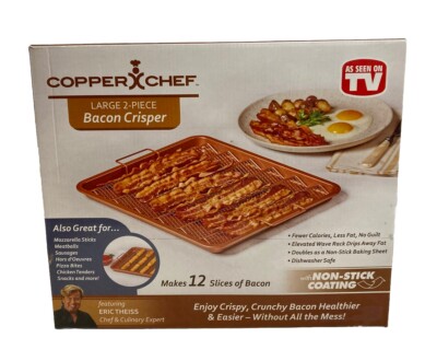 Copper Chef Large 2-Piece Bacon Crisper 12 Slices As Seen On TV New Open Box US