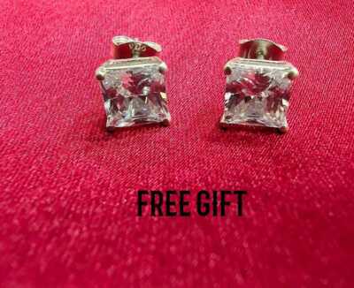 Pre-owned Nsg 1.21 Ct Real Moissanite Custom Initial Letter Name Pendant Free Stud 925 Silver In White