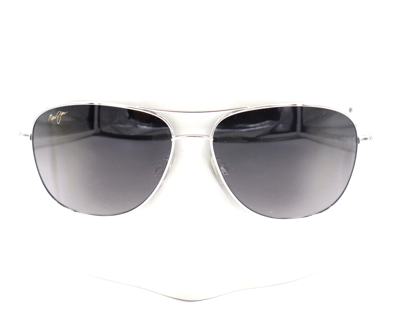 Pre-owned Maui Jim Gray Cliff House Silver Aviator Polarized Sunglasses Gs247-17 $319