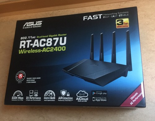 Asus RT-AC87U Router (WiFi 5 AC2400 MIMO, 4x Gigabit LAN, App Steuerung usw.