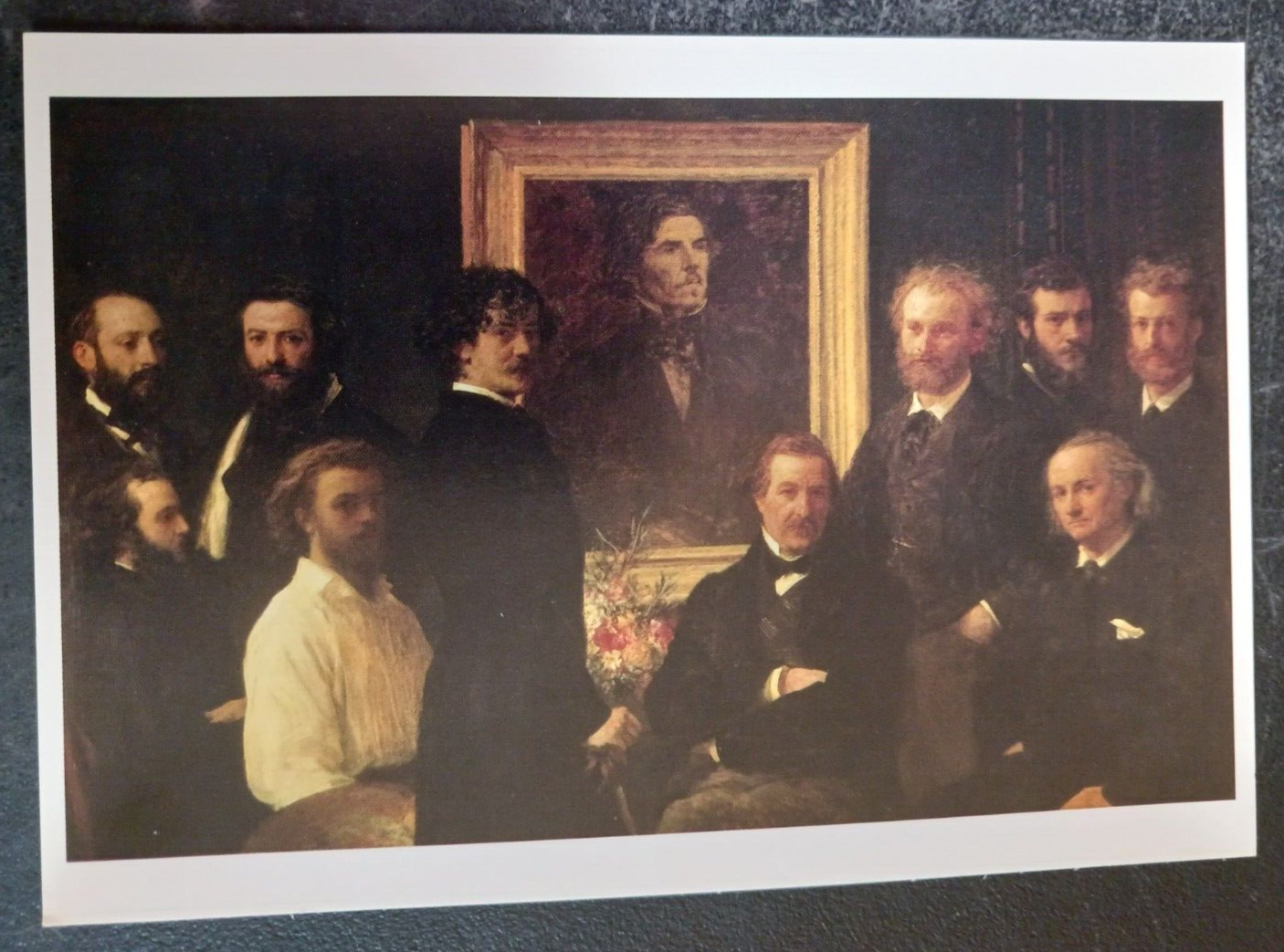 postcard art Homage to Delacroix  Henri Fantin-Latour unposted painting
