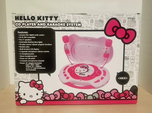 Hello Kitty CD PLAYER and KARAOKE SYSTEM KT2003 CD-R/RW 2 MICOPHONES INCLUDED
