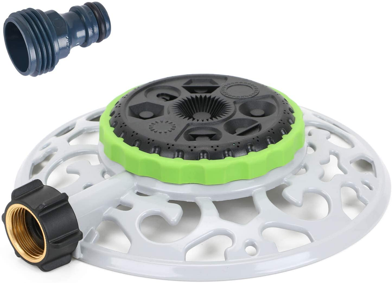 Turret Pattern Sprinkler, 8-Pattern Stationary Water Sprinkler on Metal Decorati