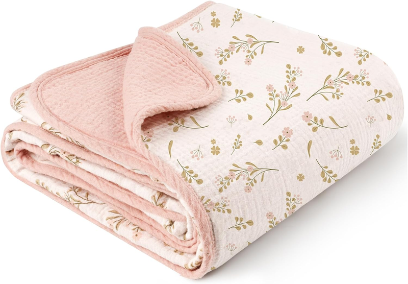 S For Girls, 100% Cotton Crib Blanket For Baby Infant Toddler