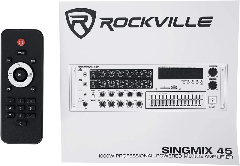 Singmix 45 1000W Powered Karaoke Mixer Amplifier W/Bluetooth/Usb/Echo