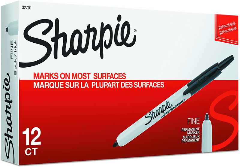 SHARPIE Retractable Permanent Markers, Fine Point, Black