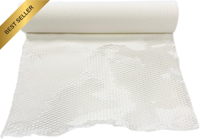 White Honeycomb Kraft Paper Cushioning Wrap Roll Eco Packaging 500Mm X 90M Bubbl