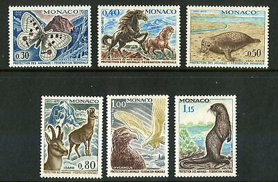 Monaco #YT809-YT814 MNH 1970 Butterfly Horse Chamois Otter Seal Eagle [760-765]