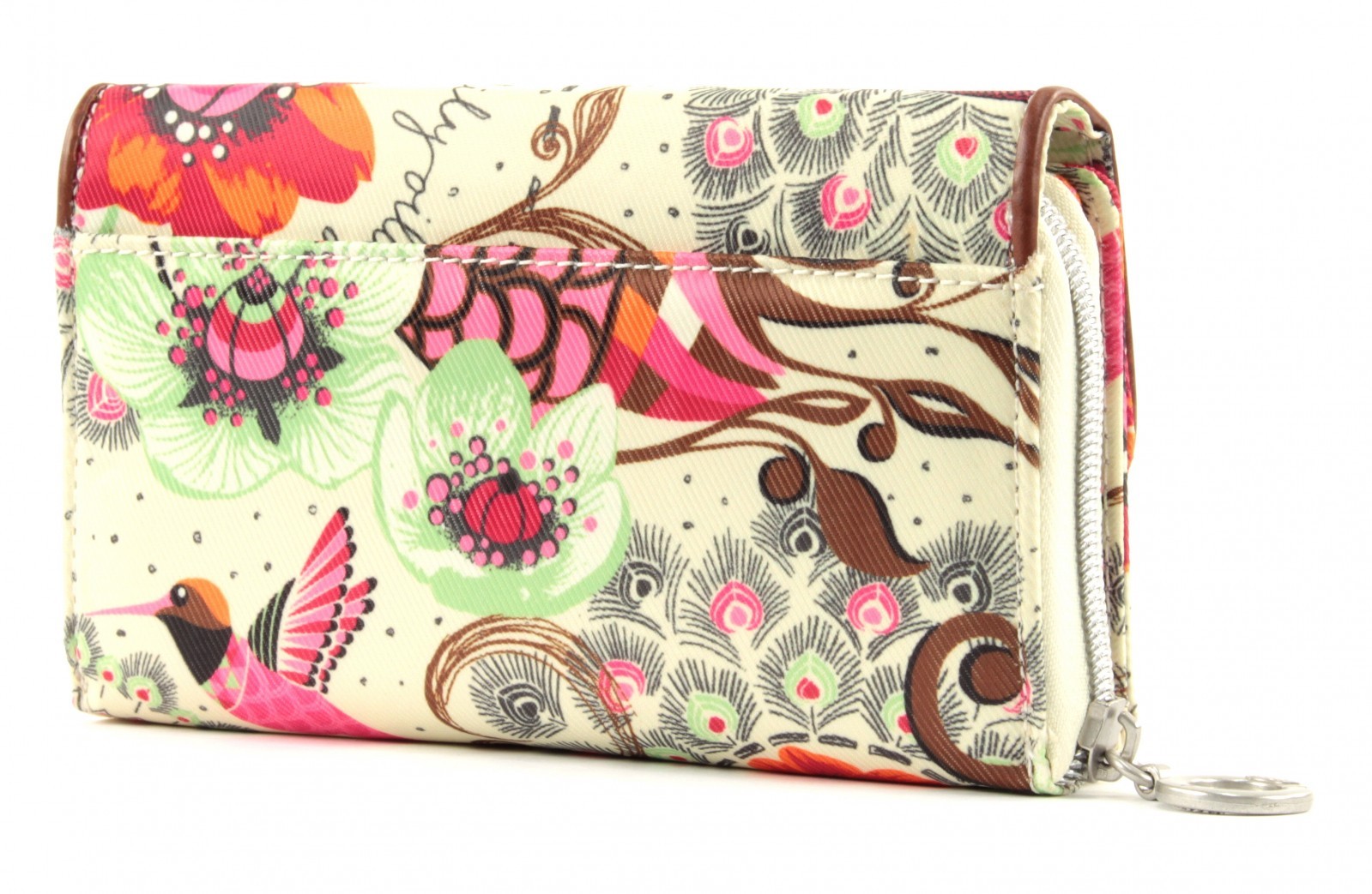 Oilily Tropical Birds Big Wallet Geldbörse Off White Weiß Beige Neu