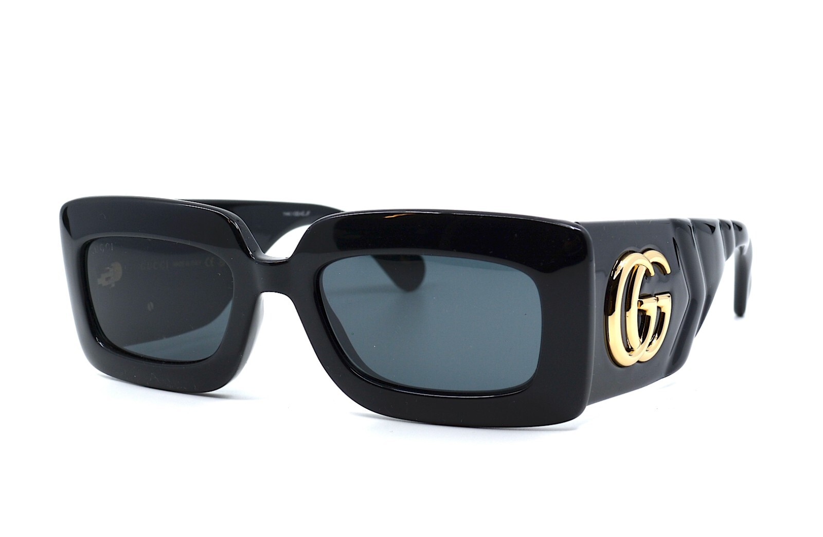Pre-owned Gucci Gg0811s 001 Black Grey Authentic Sunglasses 53-21 In Gray