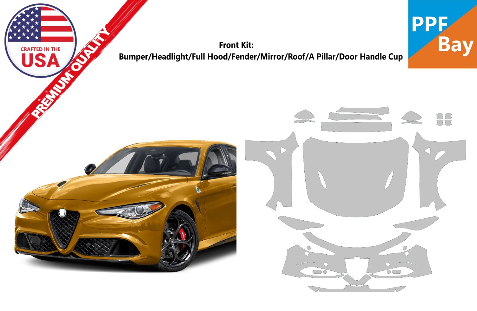 Partial Hood Fender & Mirror Kit | ALFA ROMEO GIULIA SPORT 2020 Partial Hood Fender & Mirror Kit | ALFA ROMEO GIULIA SPORT 2020