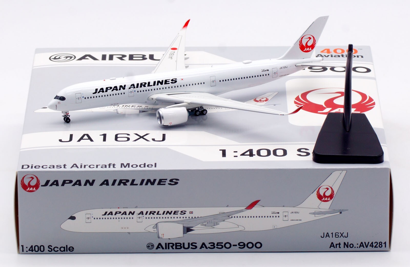 Aviation 1:400 Japan Airlines JAL Airbus A350-900 Diecast