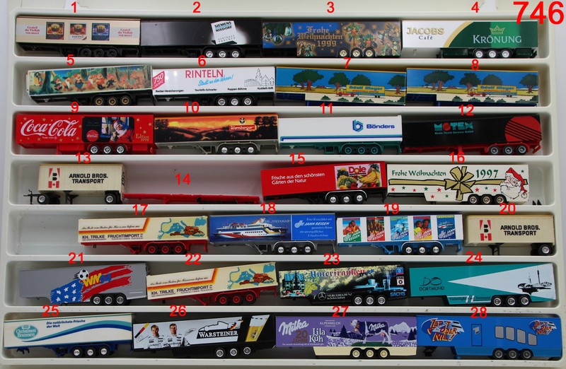 Bastelmodelle Auflieger â Dole, Milka, Warsteiner, Jacobs, Wernberger 1:87 /746