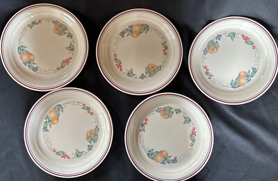 Corelle Abundance Fruit Pattern 8.5  Luncheon Plates Set of 5
