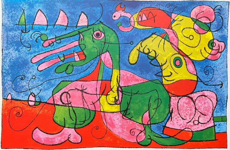 Joan Miro Ubu Roi 1972 Limited Edition Lithograph Art Mourlot