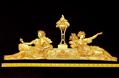 ANTIQUE STYLE LOUIS XVI EMPIRE GILT DECOR WALL DOOR PEDIMENT MOULDING DECORATION