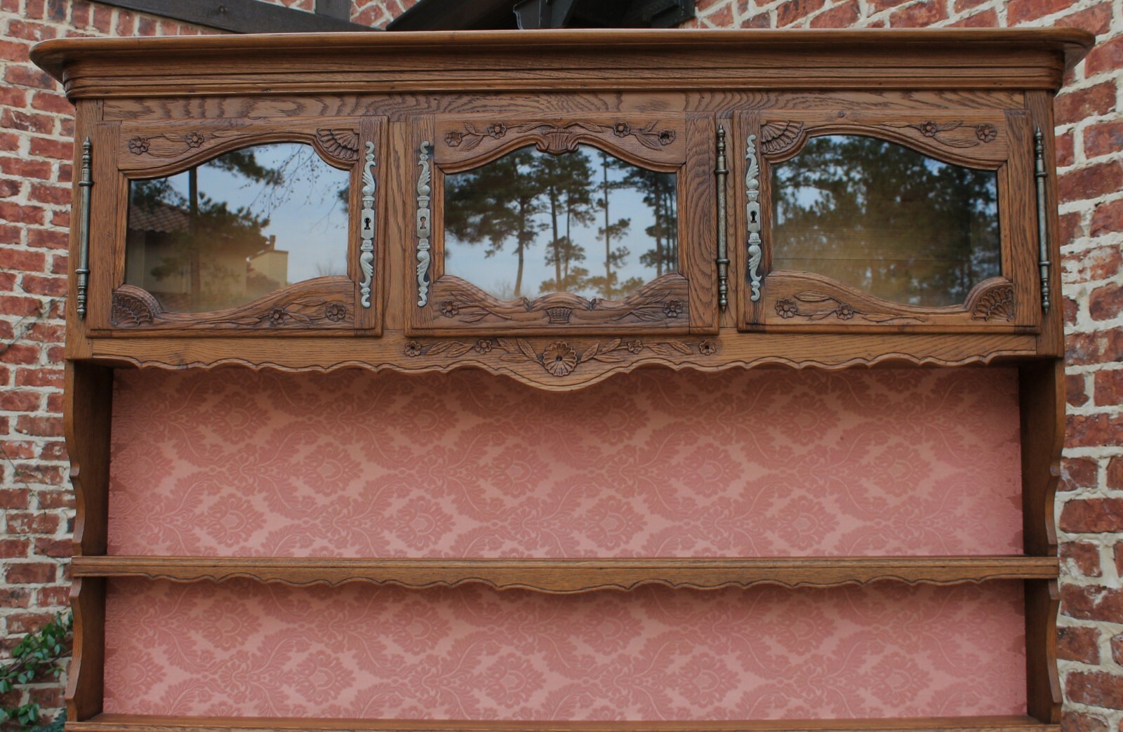 Antique French Country Oak Vaisselier Plate Dresser Buffet Sideboard Cabinet