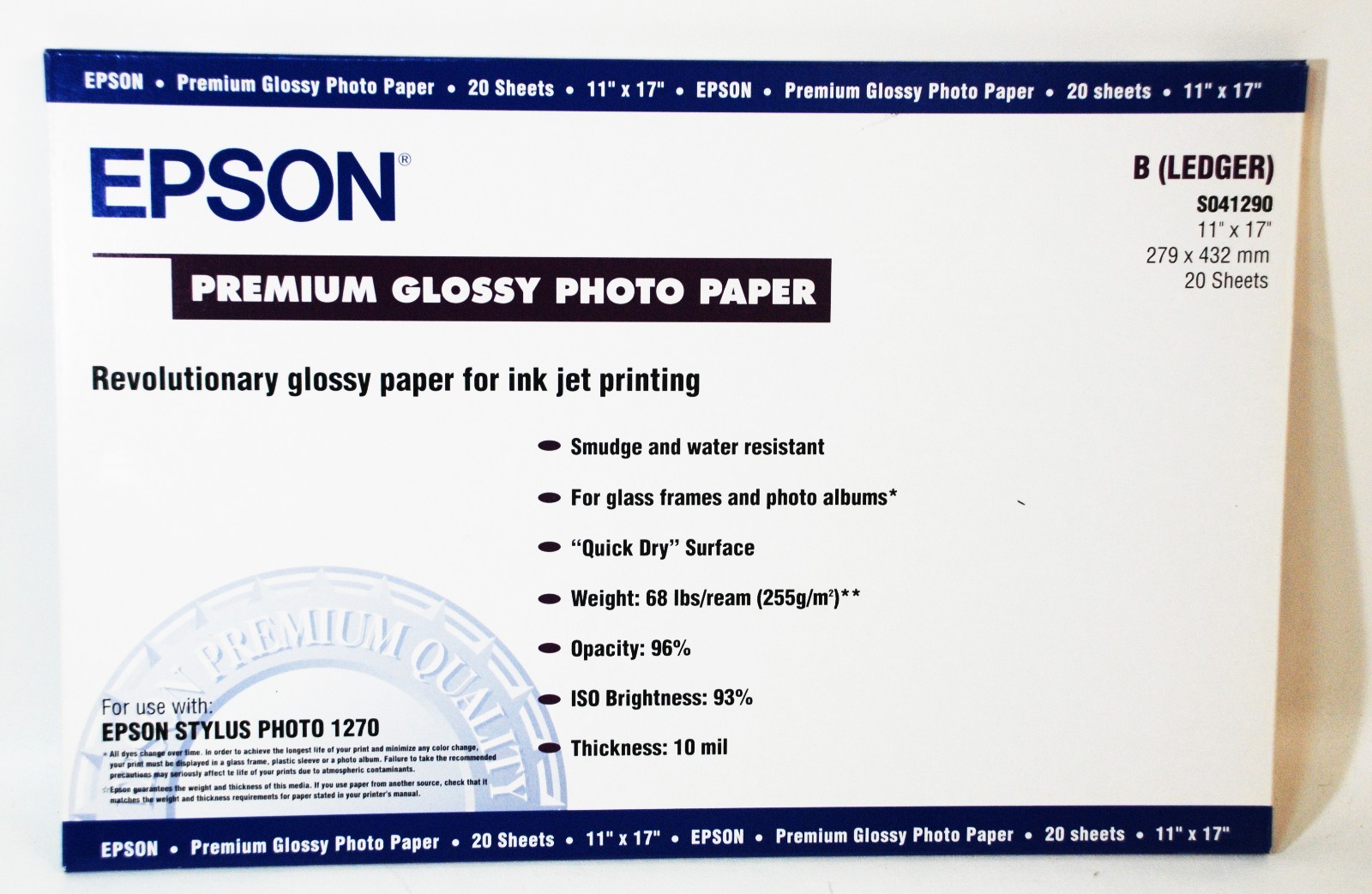 NEW Epson S041290 Premium Glossy Photo Paper 11