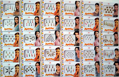 Different Packets of India Traditional Bindi Tika Temporary Tattoo Multi Color 