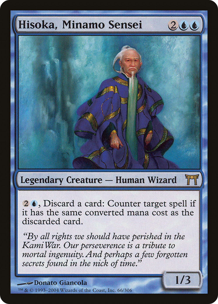 Hisoka Minamo Sensei 1x FOIL CHK MTG Champions Kamigawa Rare MINT blue Hisoka Minamo Sensei 1x FOIL CHK MTG Champions Kamigawa Rare MINT blue
