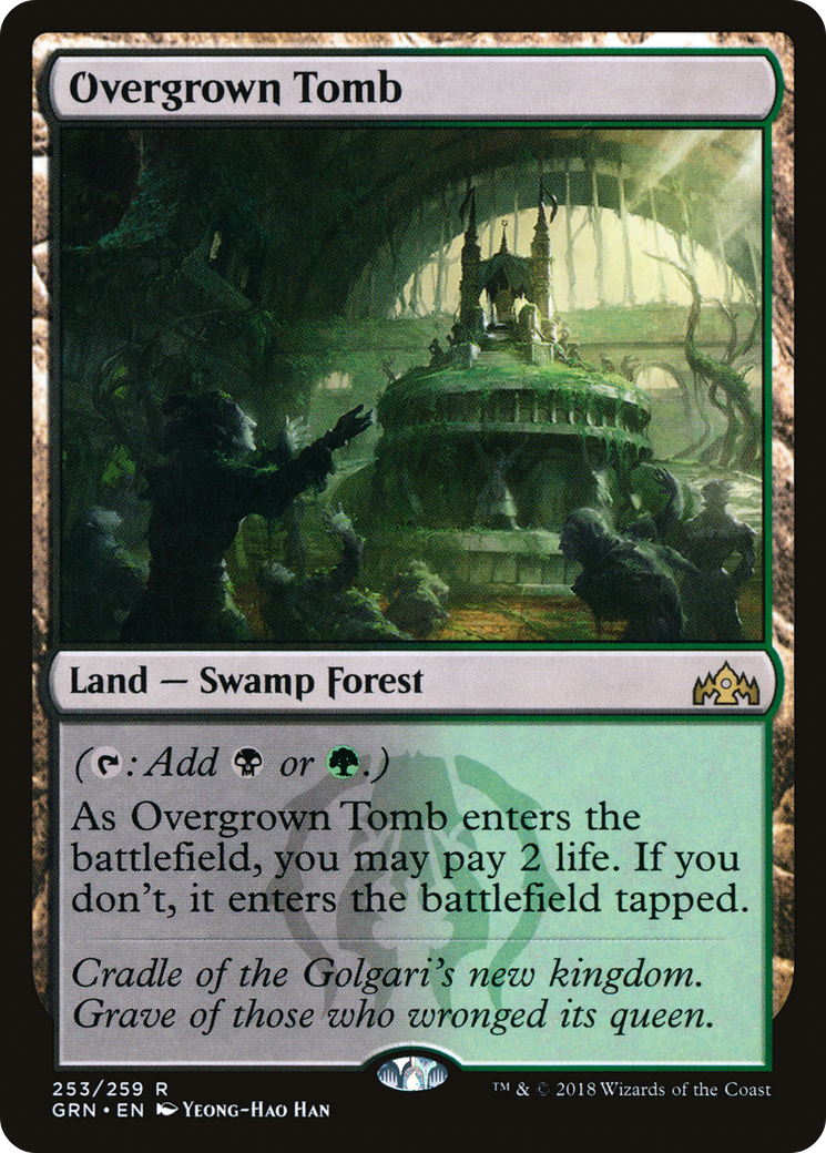 Overgrown Tomb 1x FOIL GRN MTG Guilds of Ravnica Rare MINT land black green Overgrown Tomb 1x FOIL GRN MTG Guilds of Ravnica Rare MINT land black green