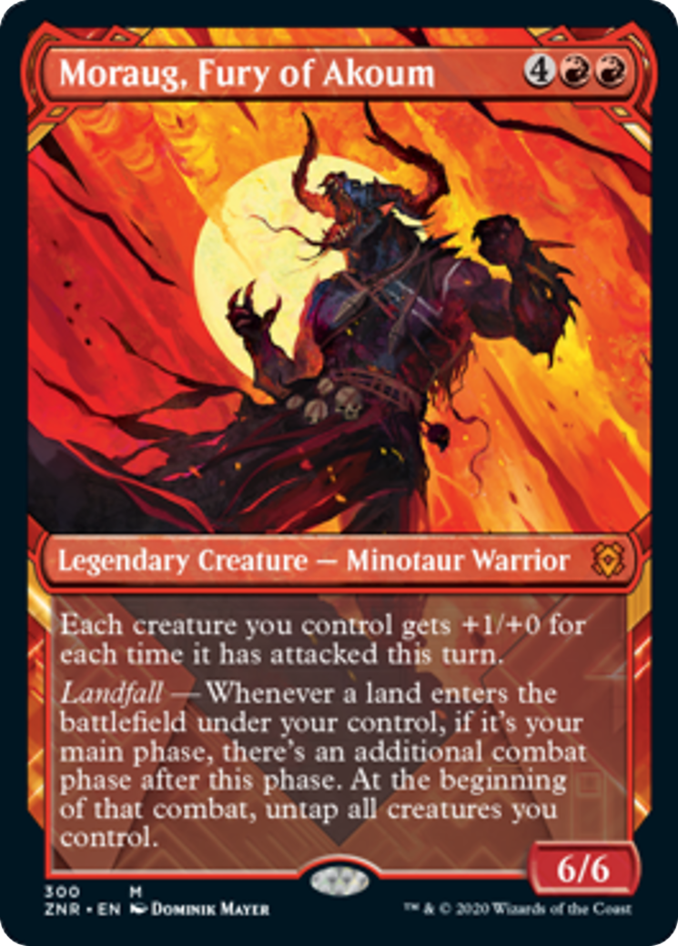 Moraug, Fury of Akoum 1x FOIL ZNR MTG Zendikar Rising Mythic MINT red Moraug, Fury of Akoum 1x FOIL ZNR MTG Zendikar Rising Mythic MINT red