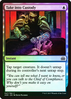 Take into Custody FOIL Aether Revolt NM Blue Common MAGIC MTG CARD ABUGames
