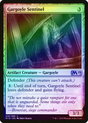 Gargoyle Sentinel FOIL Core Set 2019 / M19 NM Artifact Uncommon CARD ABUGames