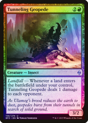 Tunneling Geopede FOIL Battle for Zendikar PLD Red Uncommon