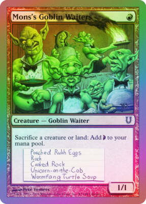 Mons's Goblin Waiters FOIL Unhinged PLD Red Common MAGIC MTG