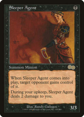 Sleeper Agent Urza's Saga HEAVILY PLD Black Rare MAGIC GATHERING CARD ABUGames
