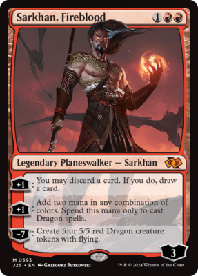   Near Mint -    Sarkhan, Fireblood - 593  - Foundations Jumpstart - J25   
