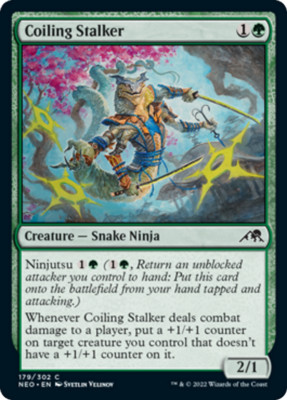 x4 Coiling Stalker NEO MTG 179/302 COMMON M/NM 4x